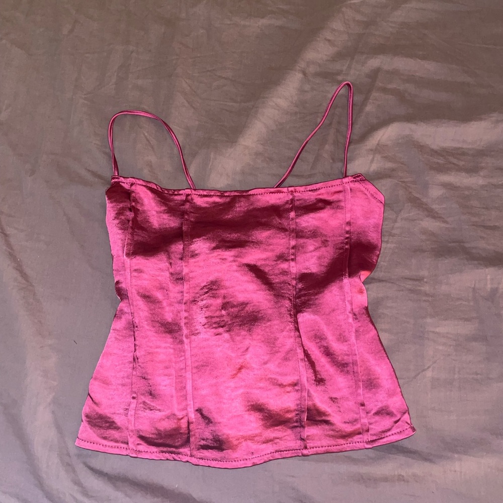 Motel rocks satin cross tie top